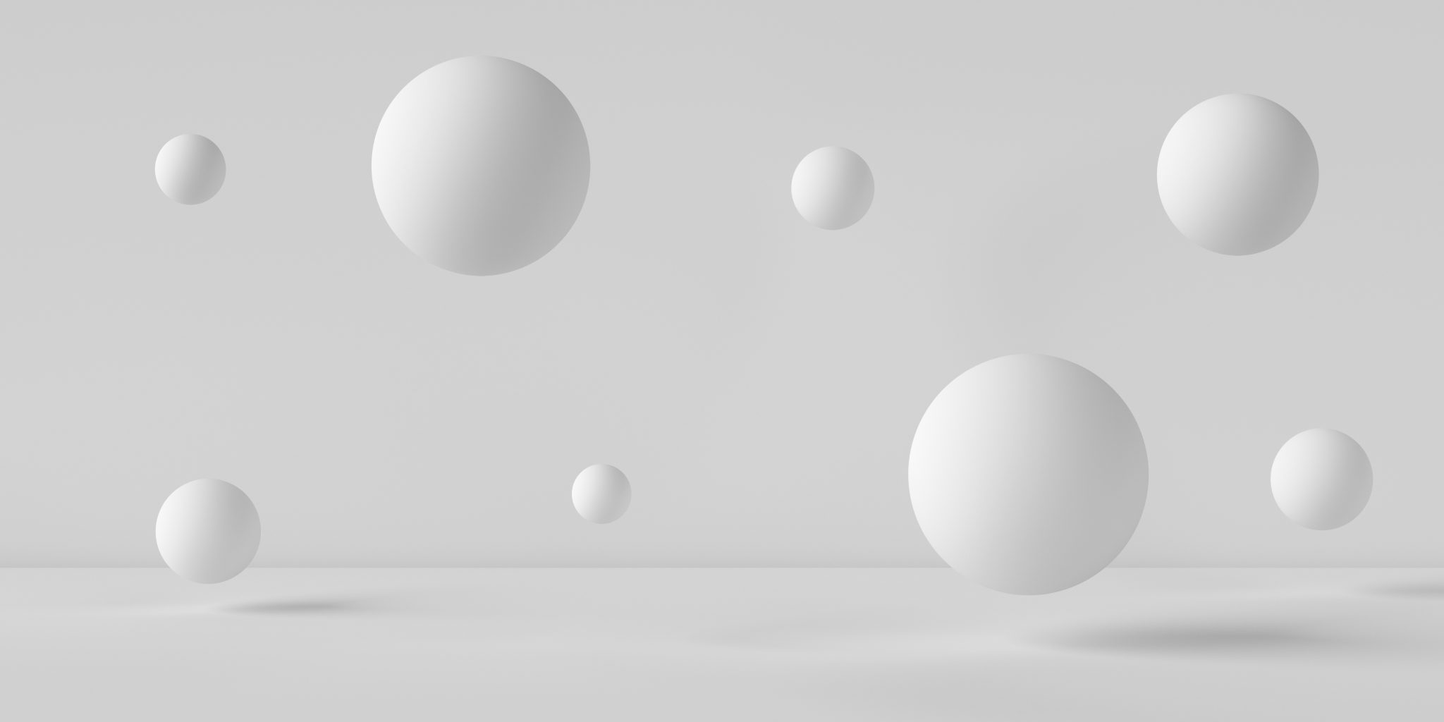 Image de sphères 3D blanches de formes différentes